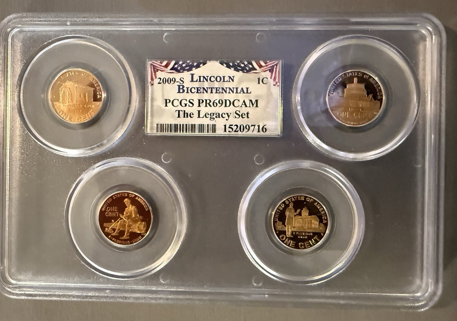 2009-S Lincoln Bicentennial 4 Coin Proof Set PCGS PR69DCAM Copper
