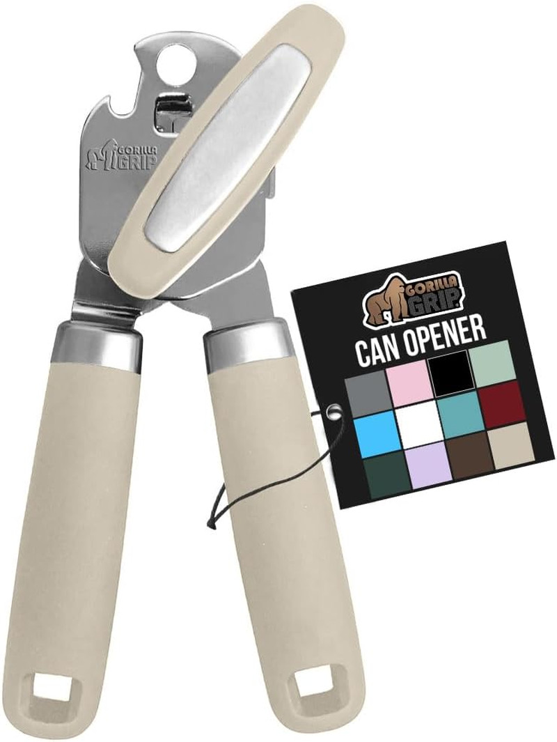 GORILLA GRIP Heavy Duty Stainless Steel Smooth Edge Manual Can Opener and Bottle