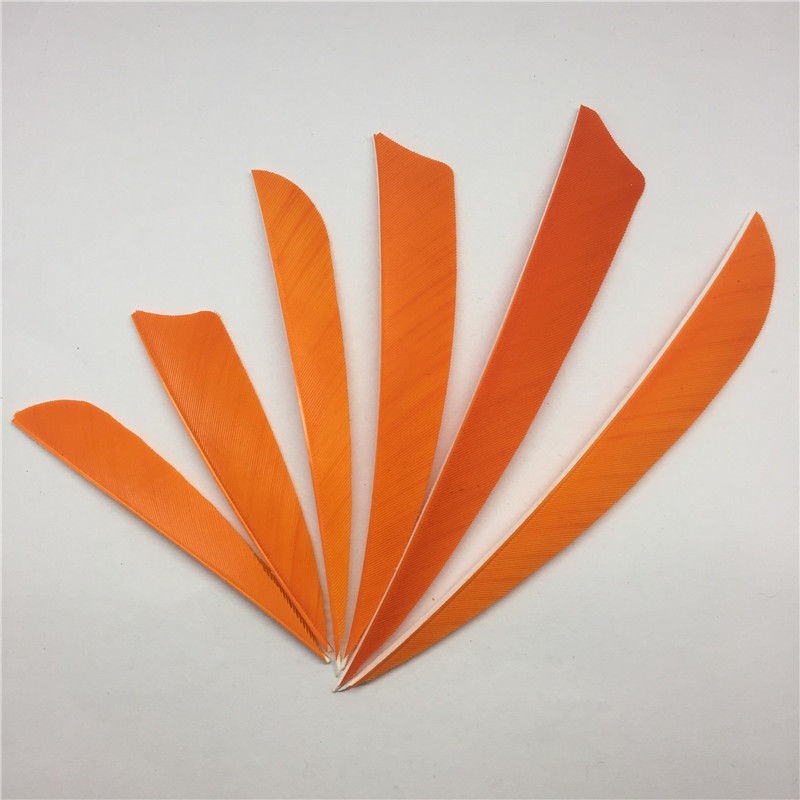 50pcs 3" 4" 5" Orange Shield Water Drop Shape Fletches Real Feathers Accessories