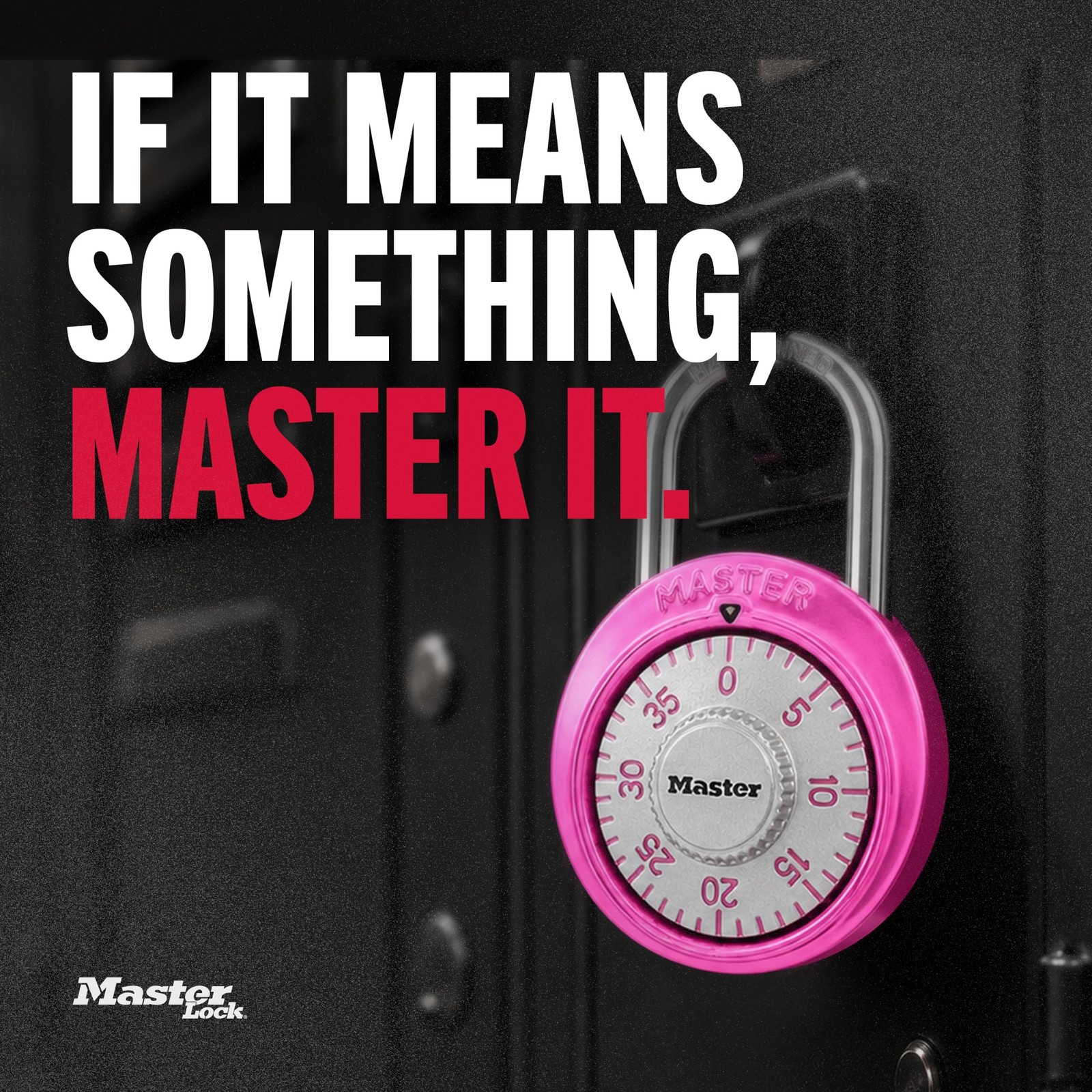Master Lock 1530DPNK Locker Combination Padlock, 1 Pack, 1 Pink