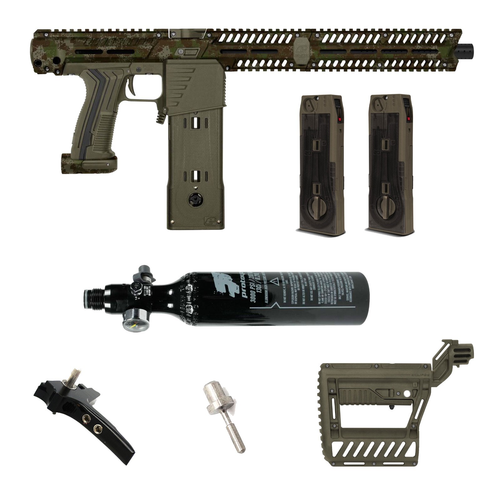 Planet Eclipse Paintball EMF100 Rifle Upgrade Package 13ci/3000psi Tank HDE