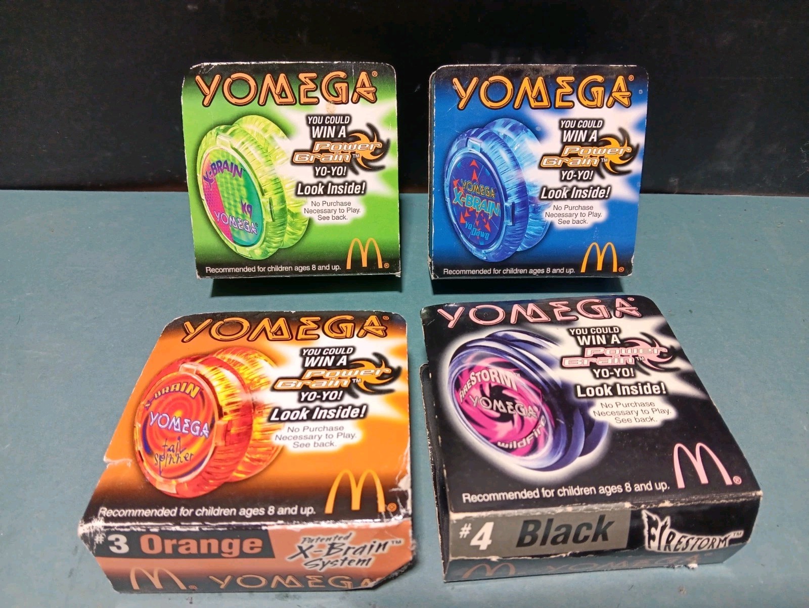 Lot of 4 McDonald's 2000 Yomega Yo-Yos Wildfire K-9 Tall Spinner Yo Dawg VTG