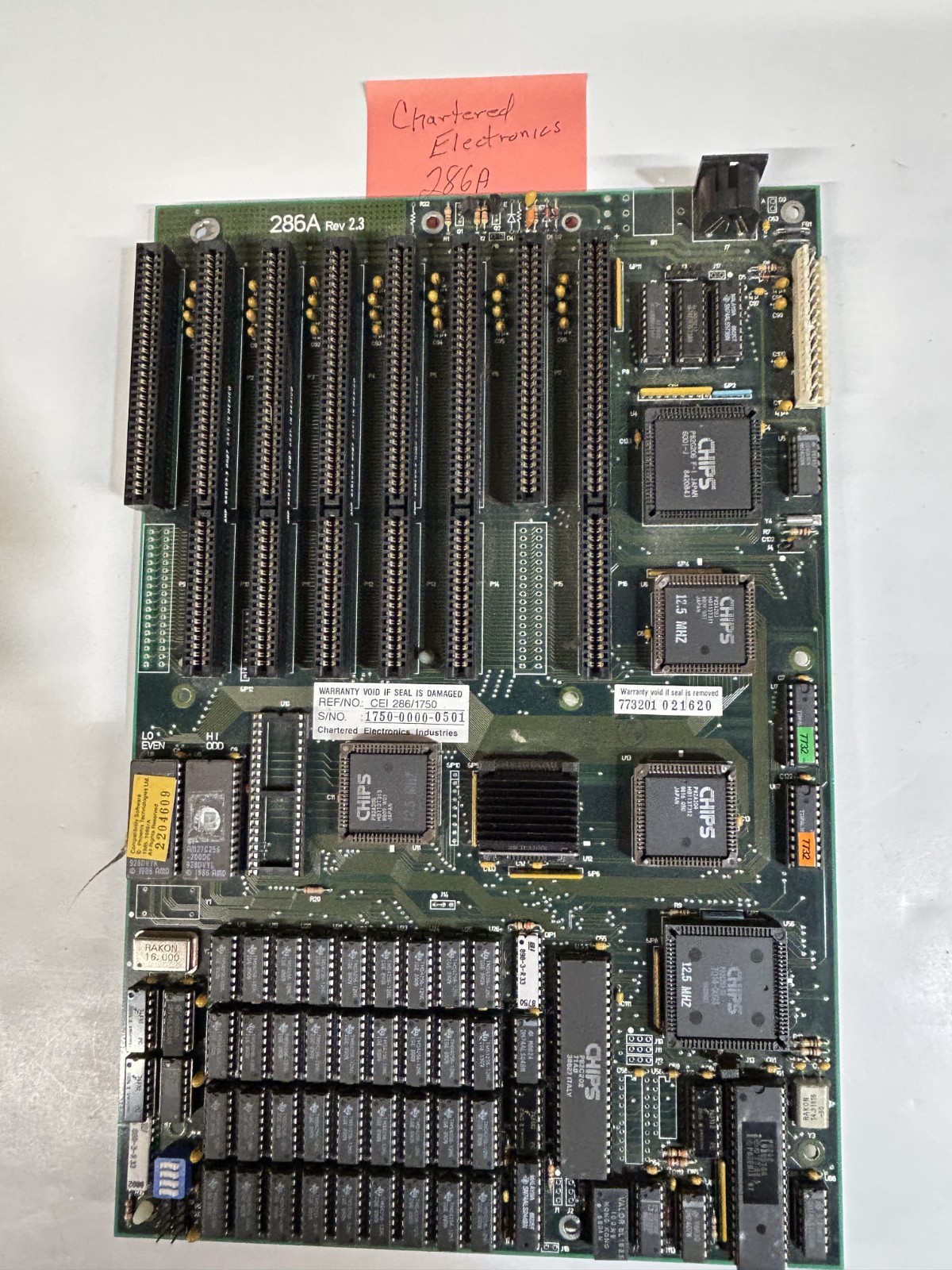 Chartered Electronics 286A  80286 Motherboard