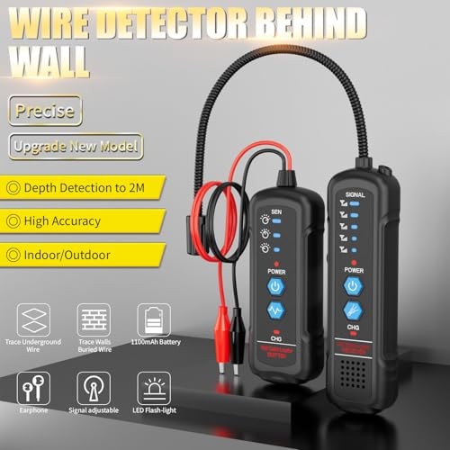 Underground Wire Locator, Electrical Circuit Tracer with Earphone, Detects