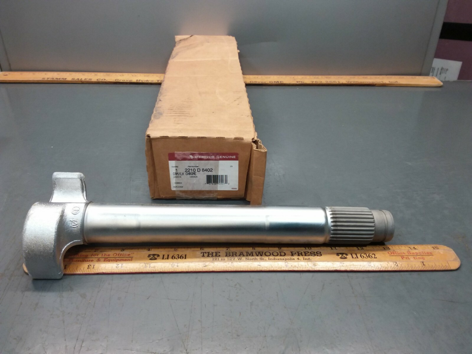 NOS Genuine Meritor 2210D8402 Brake S-Cam, LH Chrome. New Flyer Bus 6331209