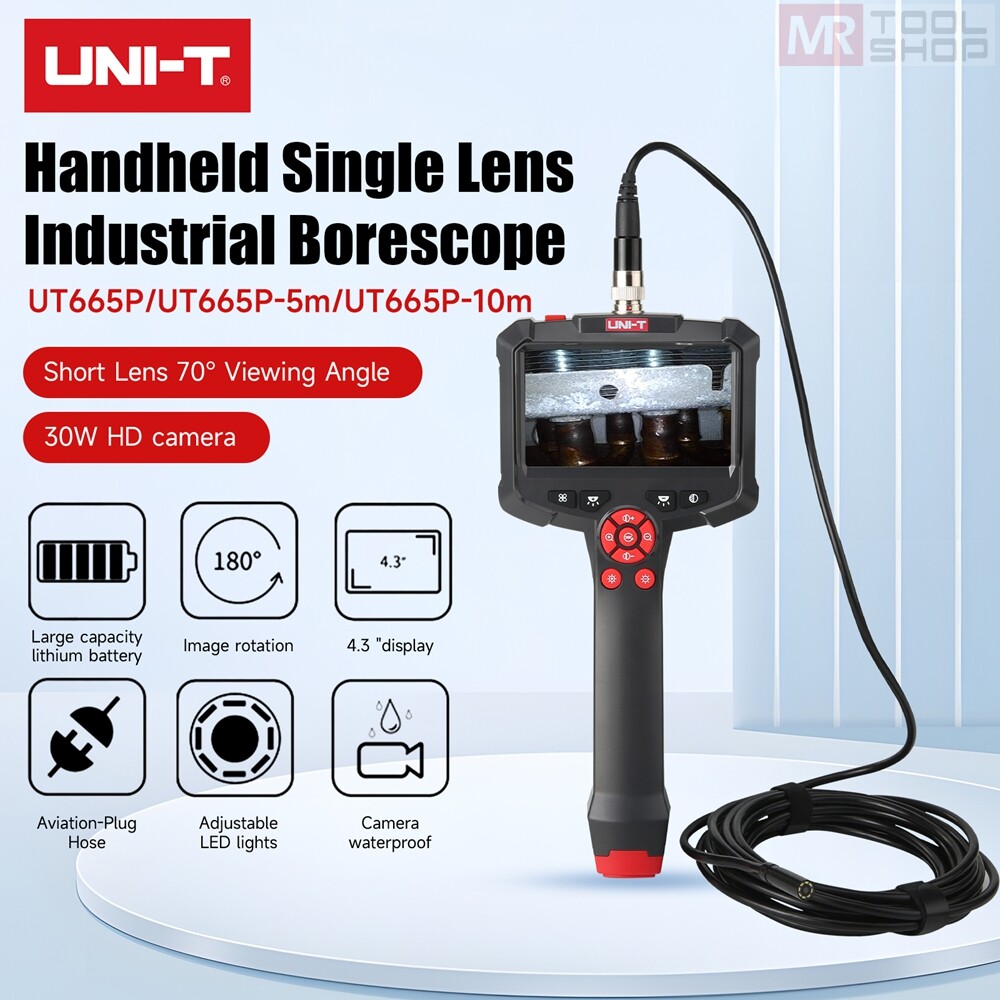 UNI-T 8MM LENS Industrial Endoscope Digital Borescope Inspection Camera 8LED 5M