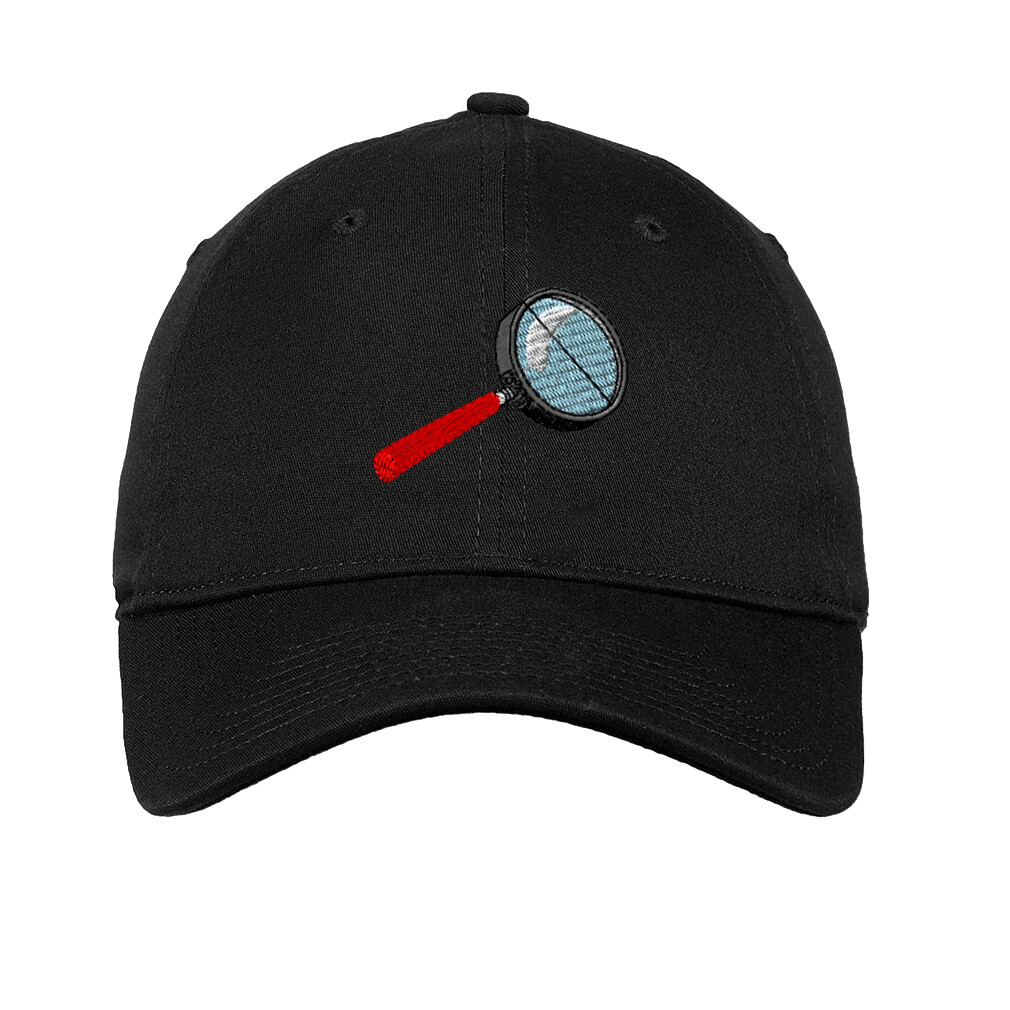 Soft Women Baseball Cap Magnifying Glass Thumbprint Embroidery Dad Hats for Men