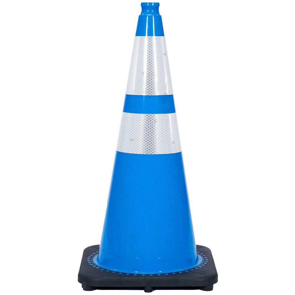 GRAINGER APPROVED RS70032C-BLUE3M64 Traffic Cone,7 lb.,Blue Cone Color 53WN59