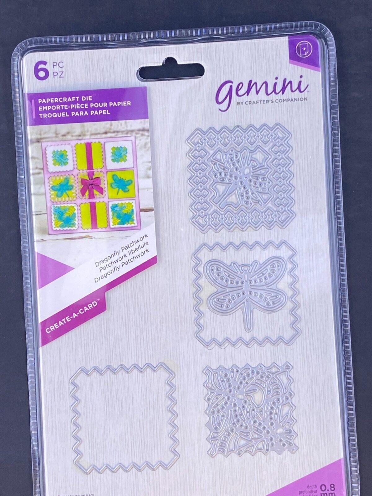 Crafter's Companion Gemini Dragonfly Patchwork Create a Card Cut Craft Die