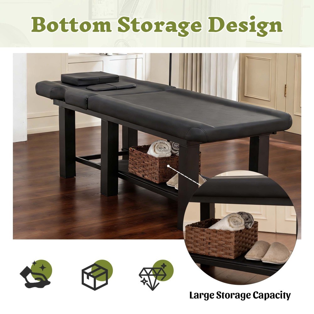 Professional Massage Table Adjustable Backrest Heavy Duty Waterproof PU Leather