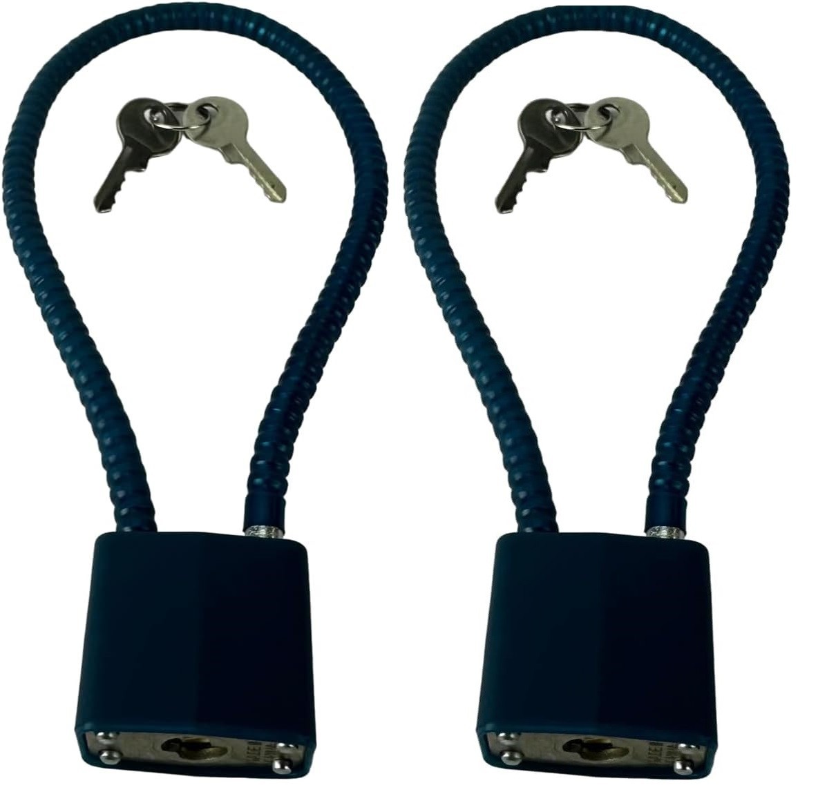2 Pack KEYED ALIKE Cable Gun Locks with Keys 13.5" for Pistols, Shotguns Rifles