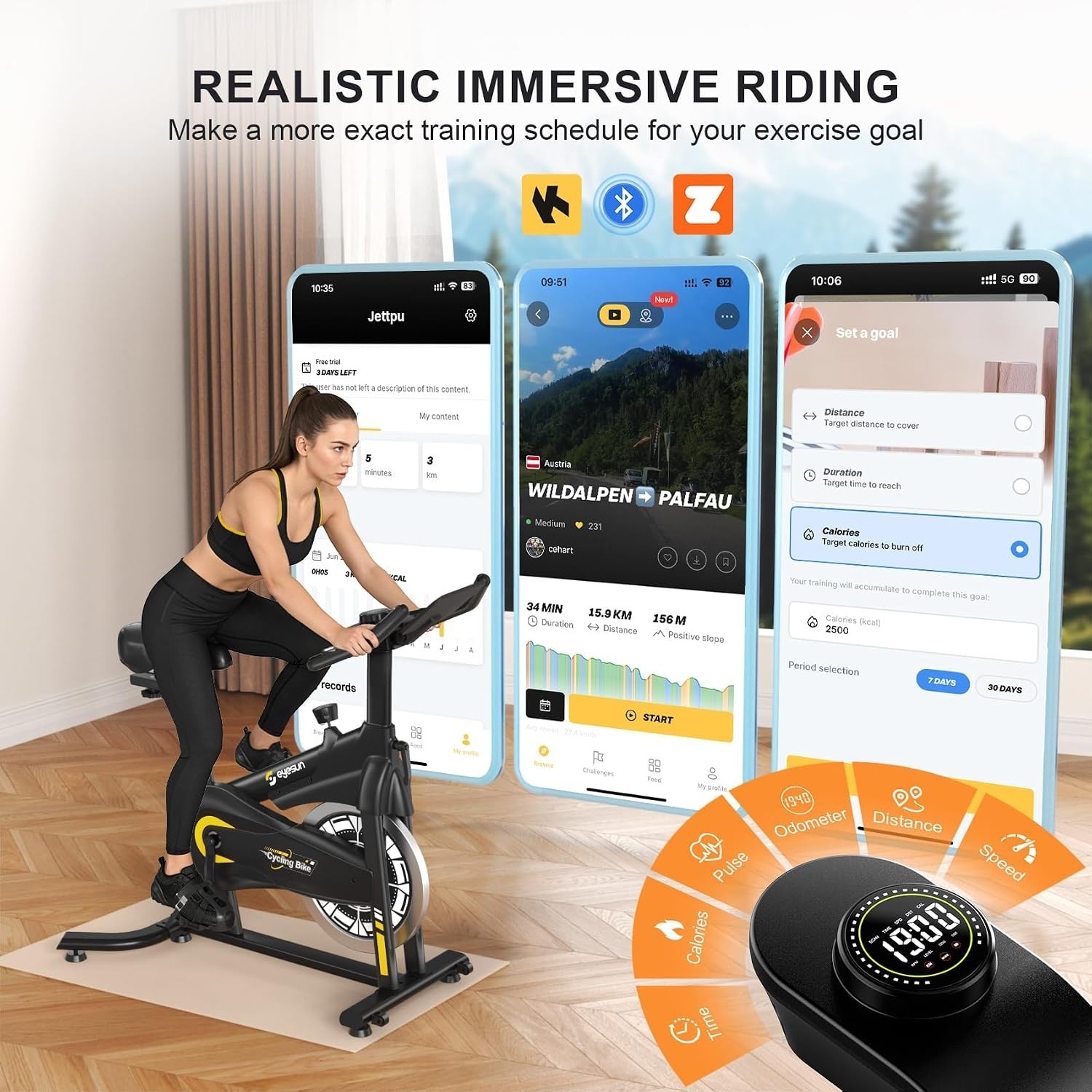 Luxury Exercise Bike for Home with Adjustable Resistance & Bluetooth Integration
