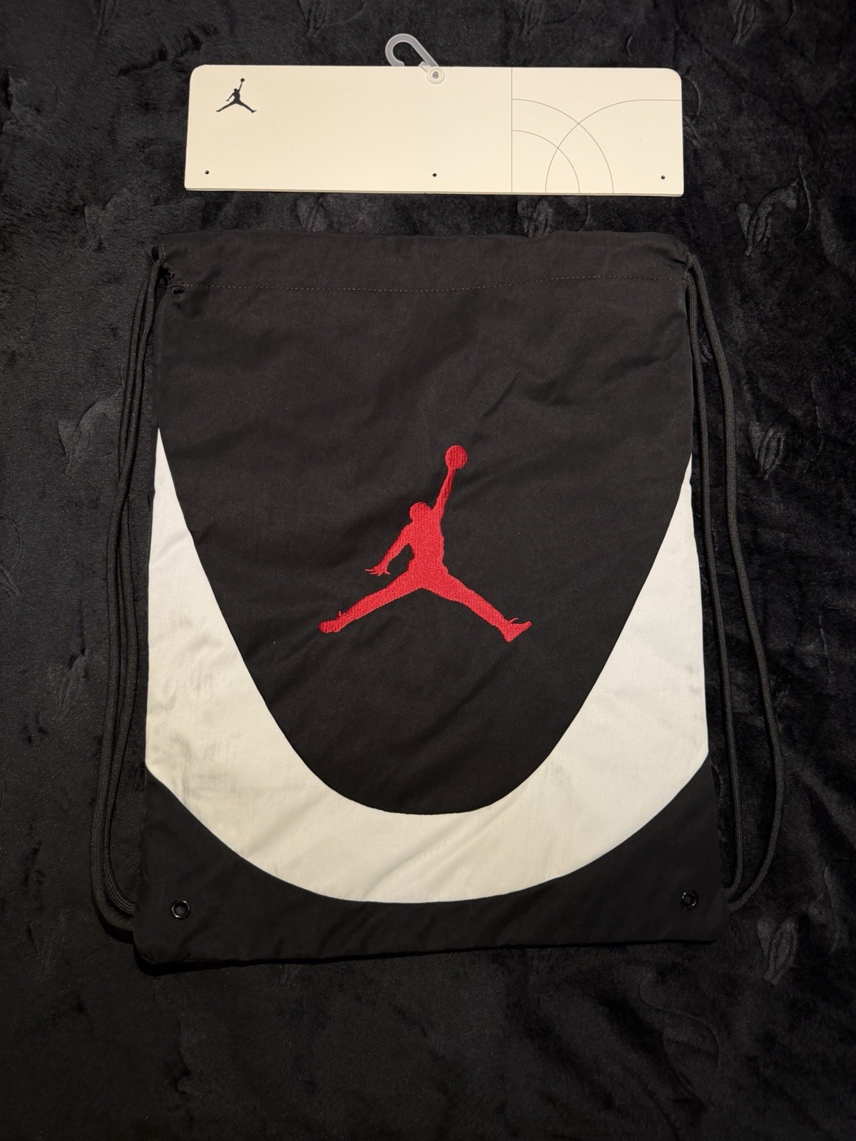 Nike Air Jordan Jumpman Drawstring Sackpack Bag Black Red Athletic Sports