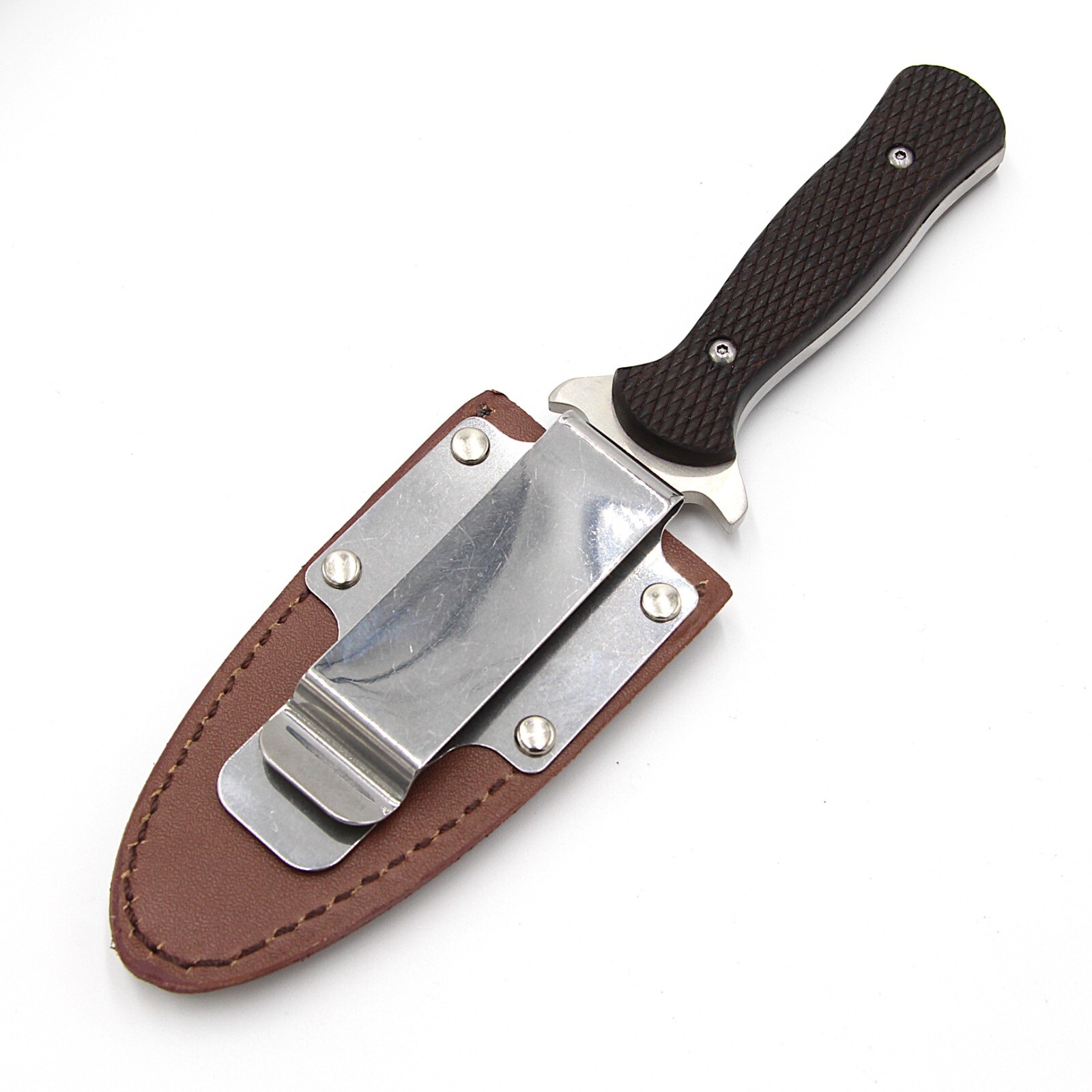 Rough Rider Small Boot 3.5" Double Edge Stainless Black Fixed Knife 1810