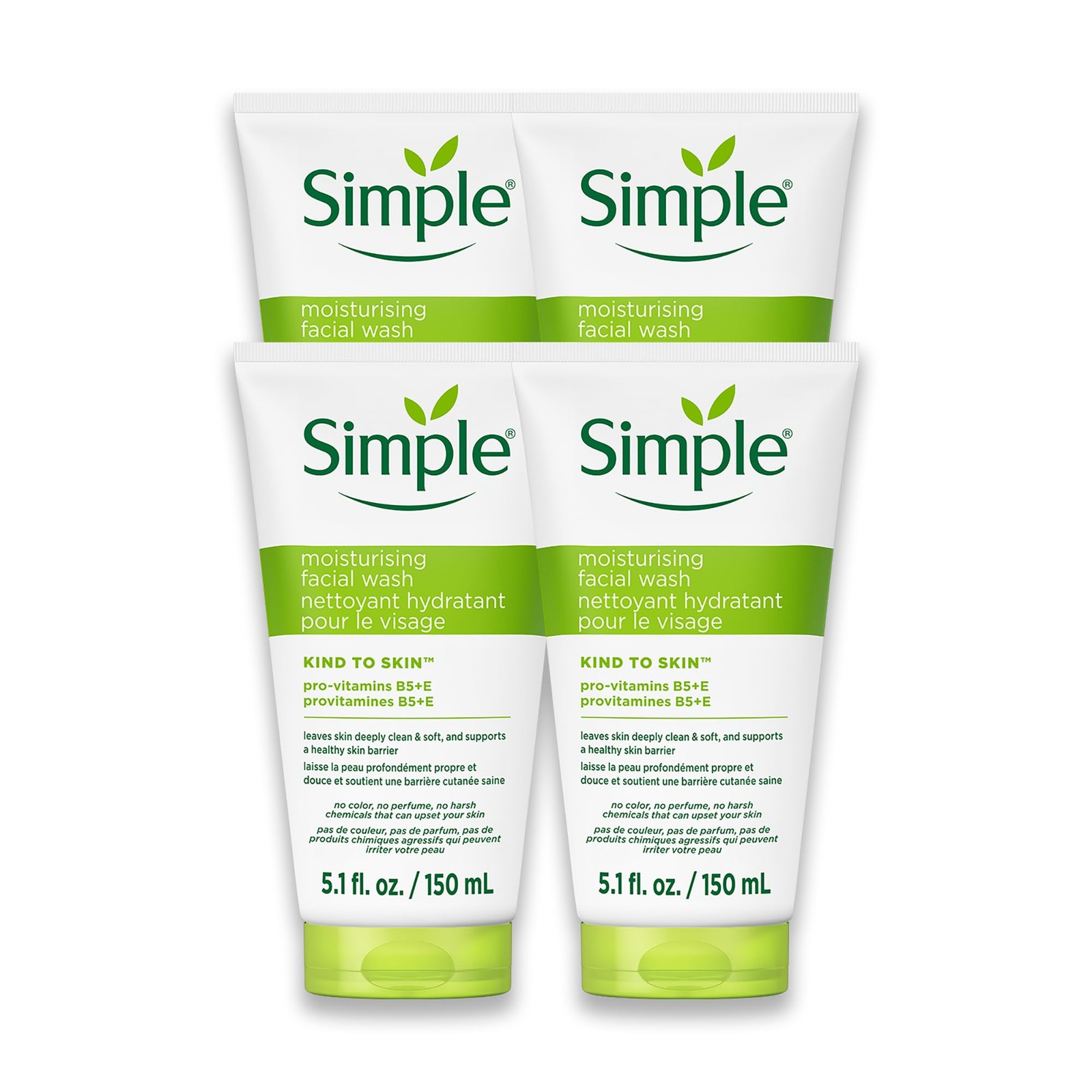 Simple Kind To Skin Moisturizing Face Wash - Facial Cleanser with Vitamin B5 and