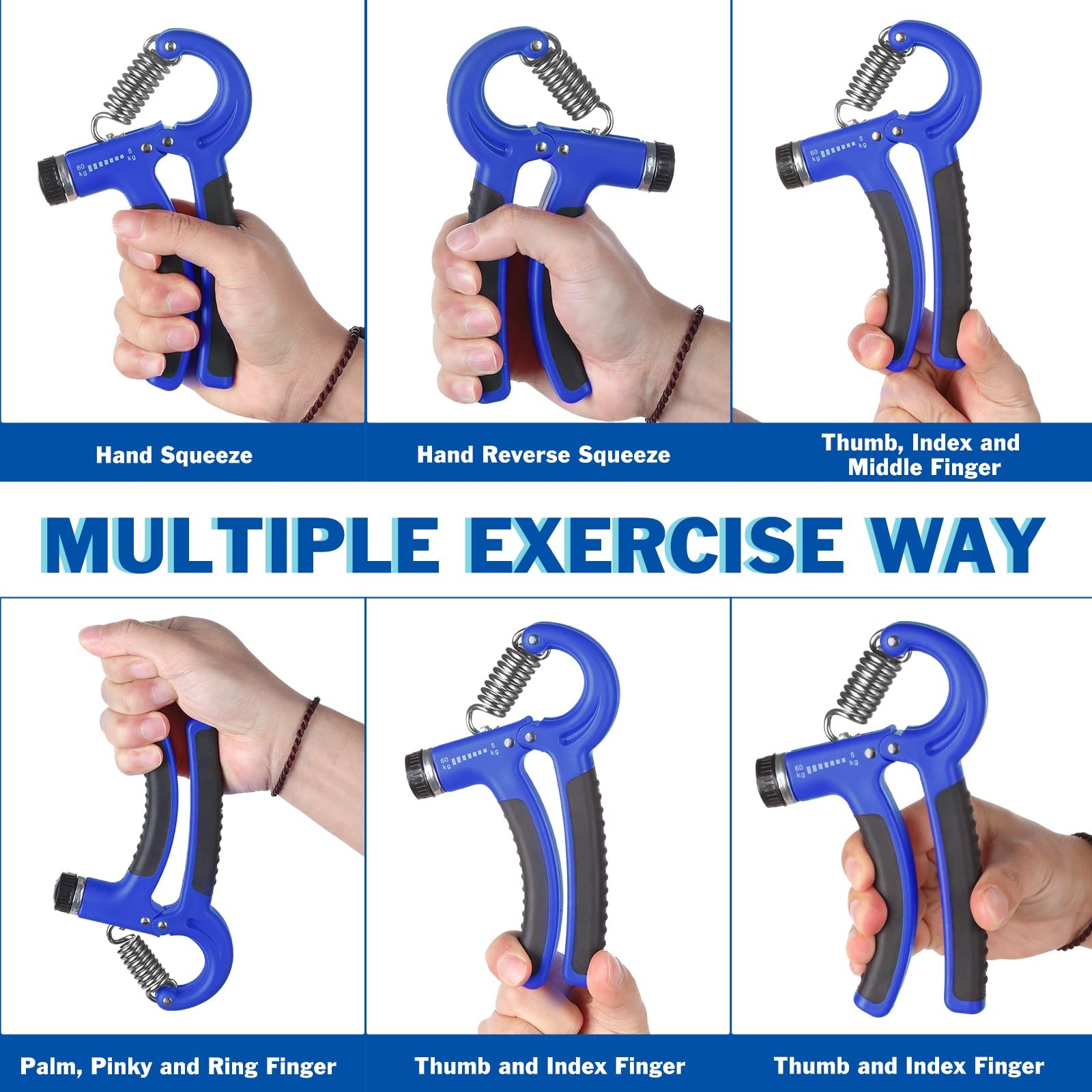 Adjustable Grip Strength Trainer, Forearm Exerciser 11132 lbs, Hand Gripper S...