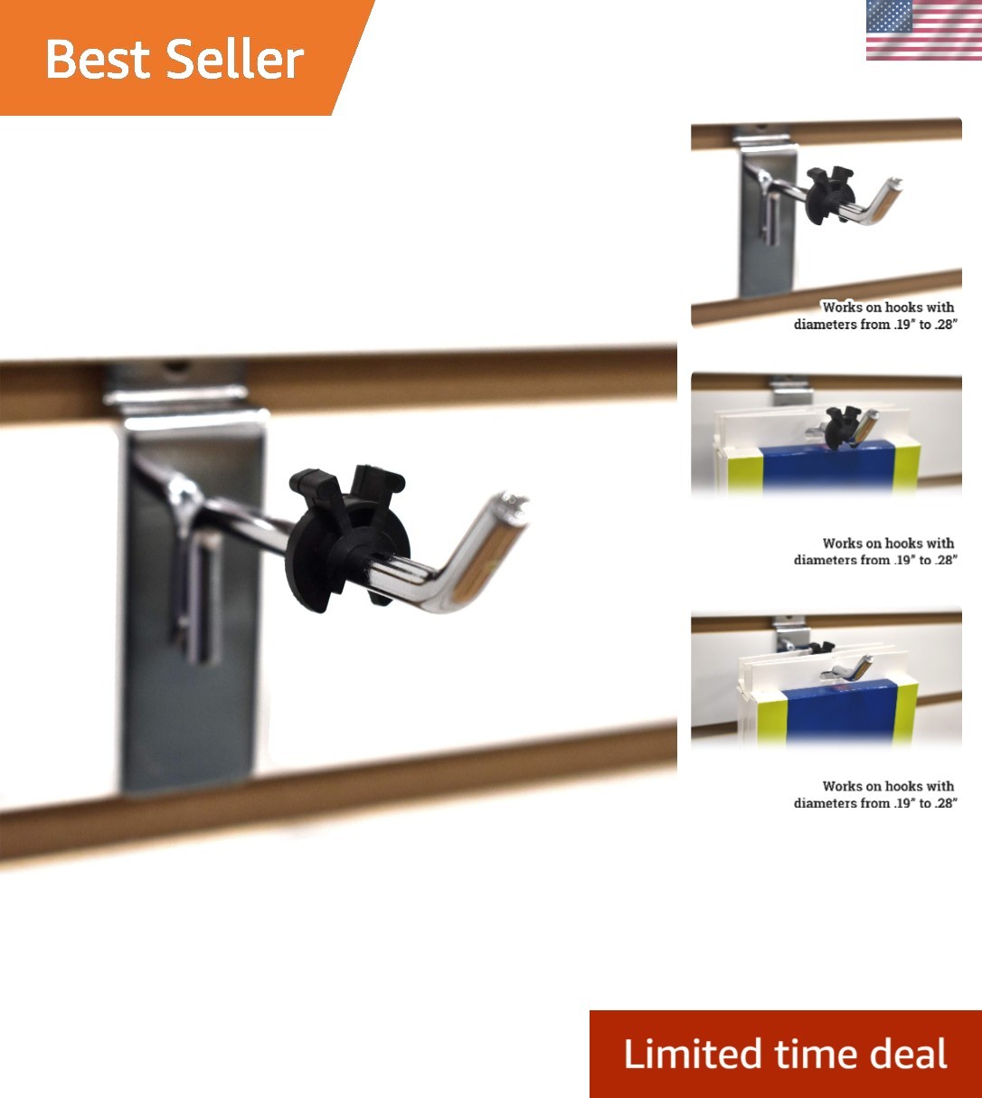 Black Peg Hook Stoppers, Squeeze & Pinch Inventory Control Clips to Help Keep Me