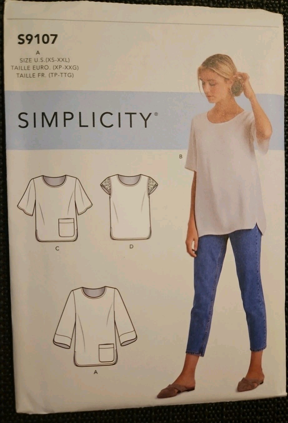 Simplicity 9107 Top Tops w/ Sleeve Variations XS S M L XL XXL (6-26) Uncut FSHIP