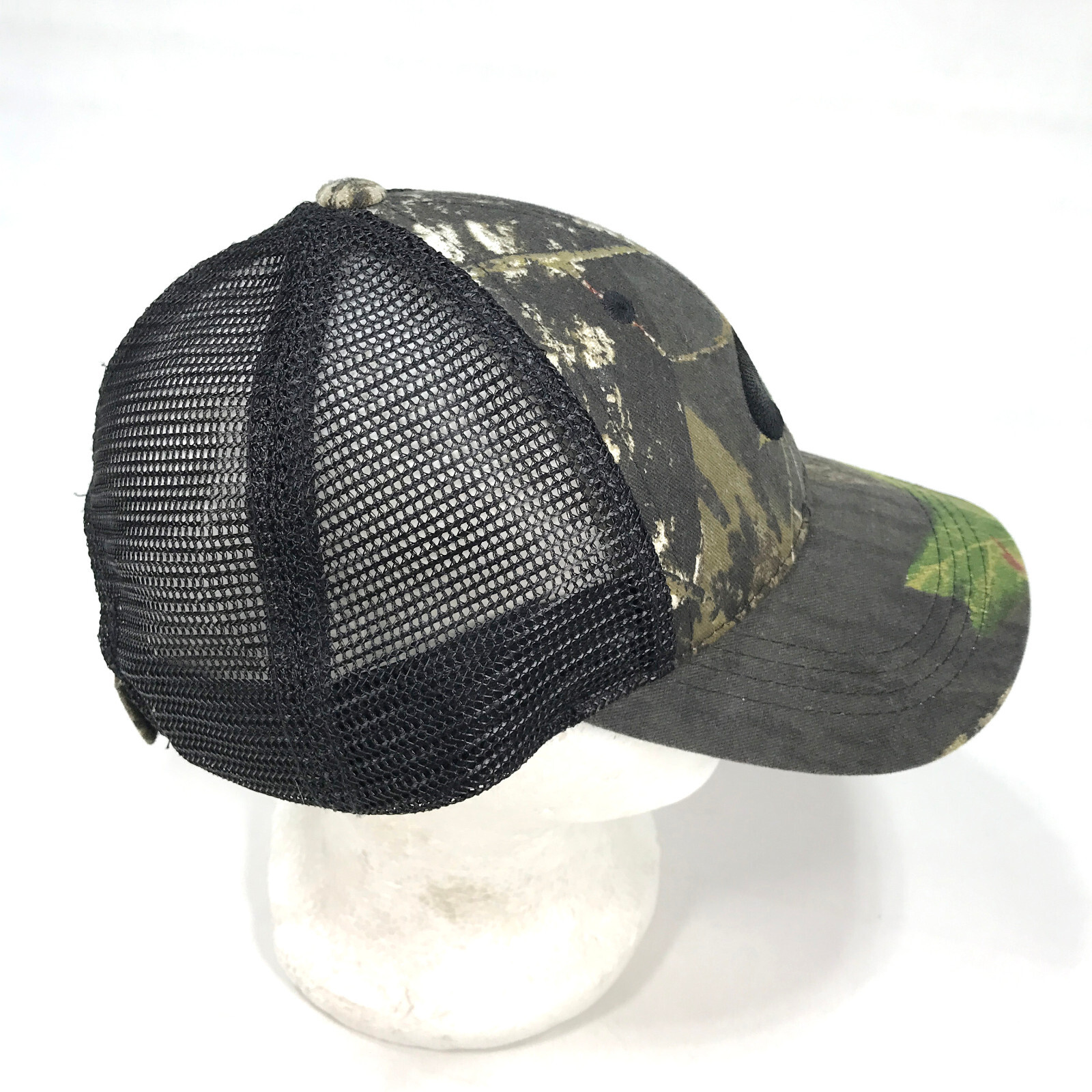 COSTA DEL MAR Camo Black Mesh Strapback Trucker Cap Hat w/ Fish Hook Accent