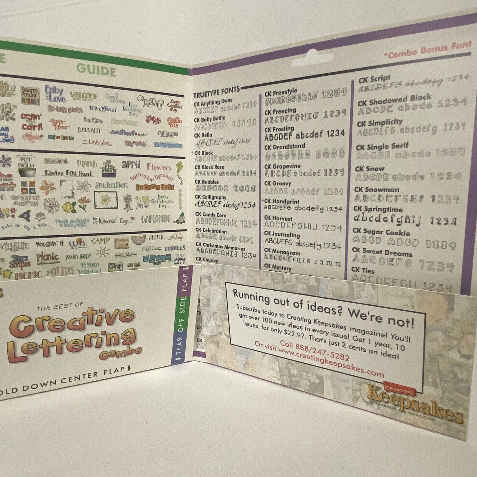 CREATIVE LETTERING COMBO - Keepsakes WIN/MAC CD-ROM 1999 2000