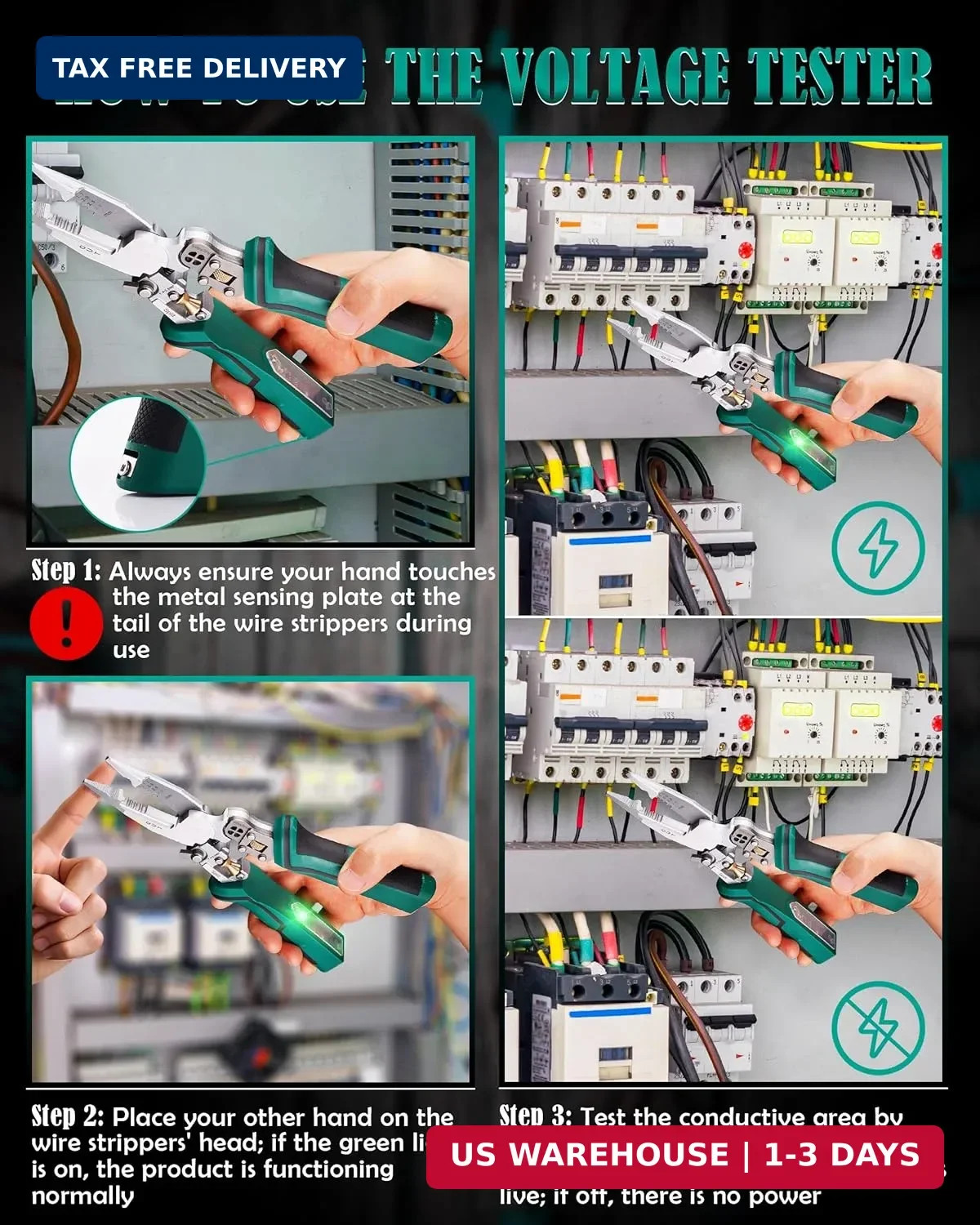 upgraded 8 in 1 Wire Strippers with Voltage Tester, Wire Stripping Tool, Cable C