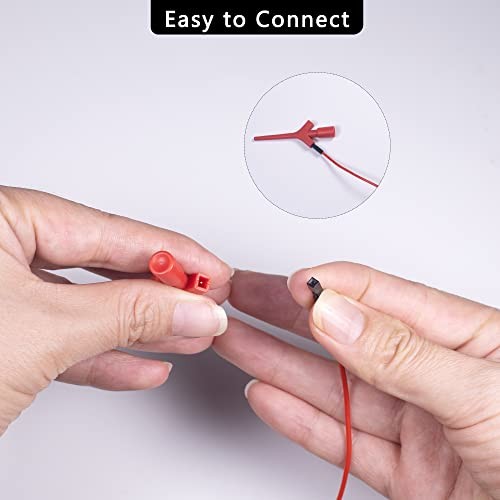 Test Lead Set, Mini Grabber Test Hook Clips Silicone Jumper Wires Cable for