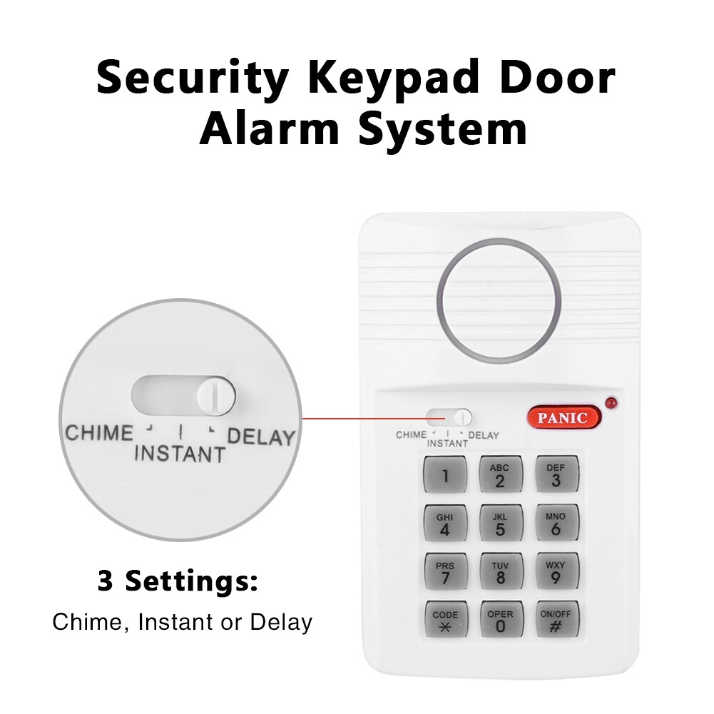 Door Alarm System 3 Settings Security Keypad With Panic Button For Home CSO