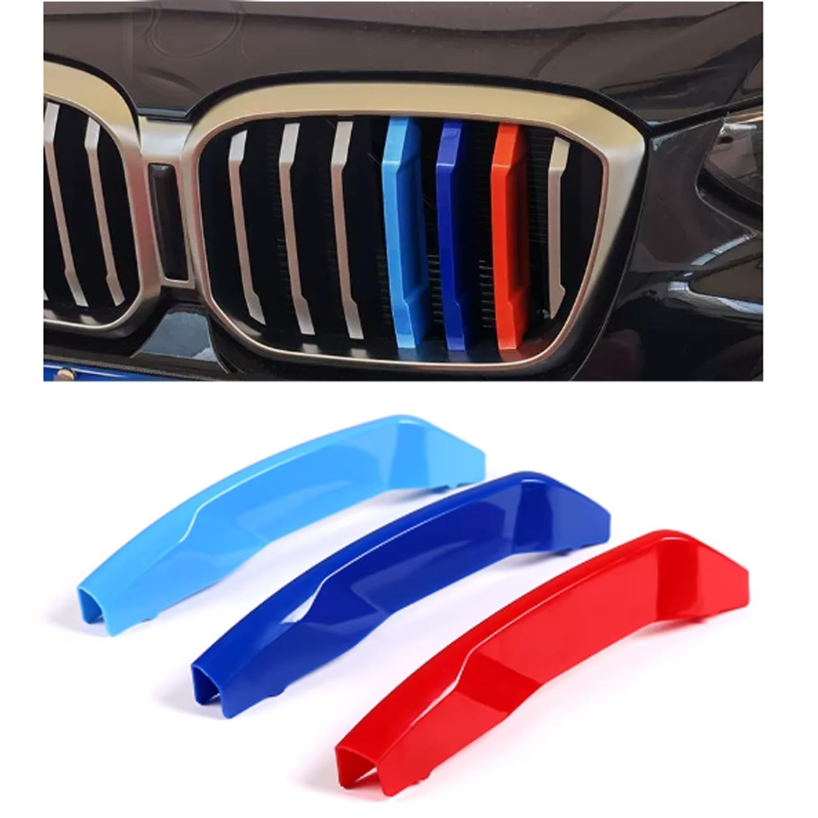 1Set(3pcs) Automotive Front Grille Stripe Insert Trims Comaptible with BMW 20...