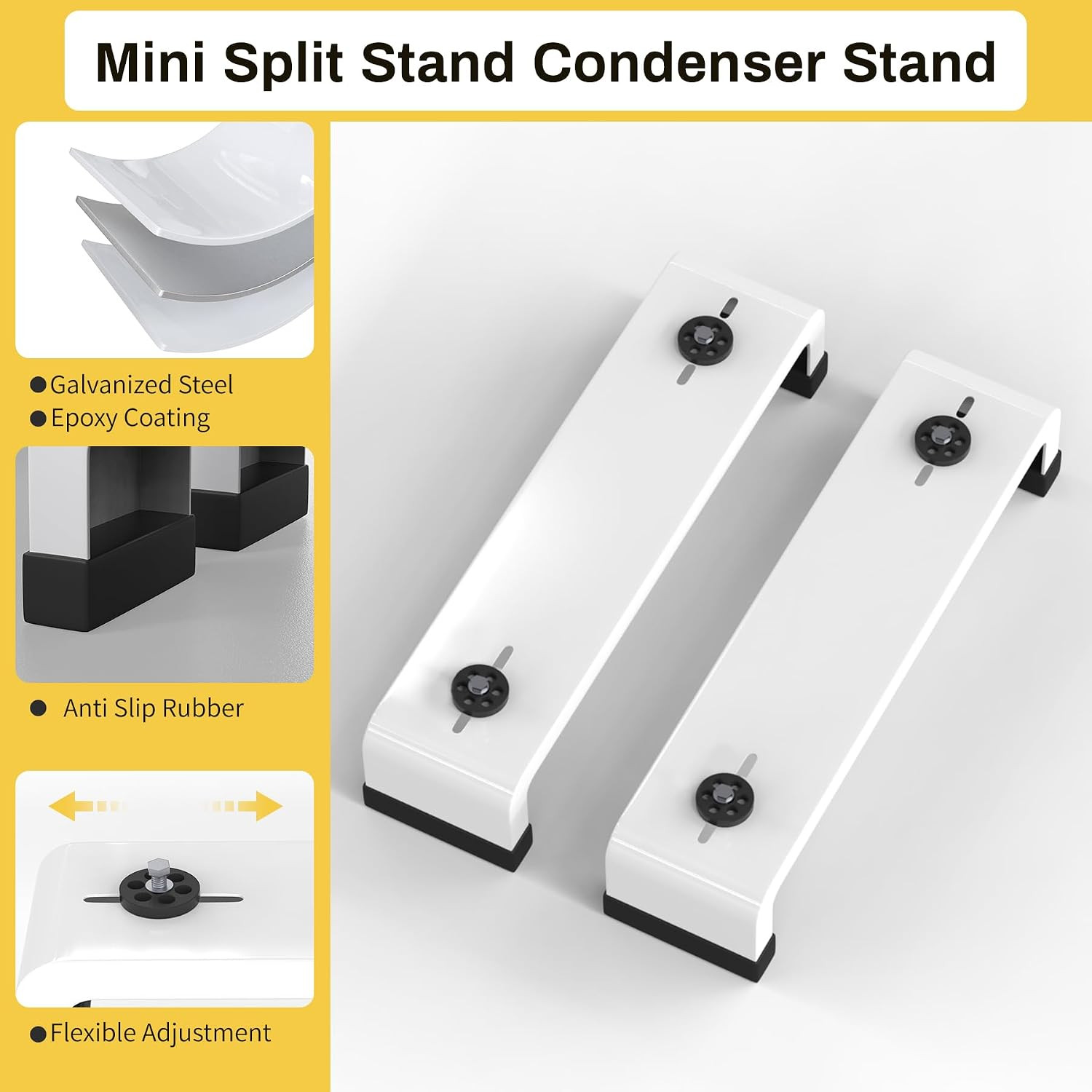 Mini Split Ground Stand,Heavy Duty Adjustable Mini Split Stand Condenser Stand f