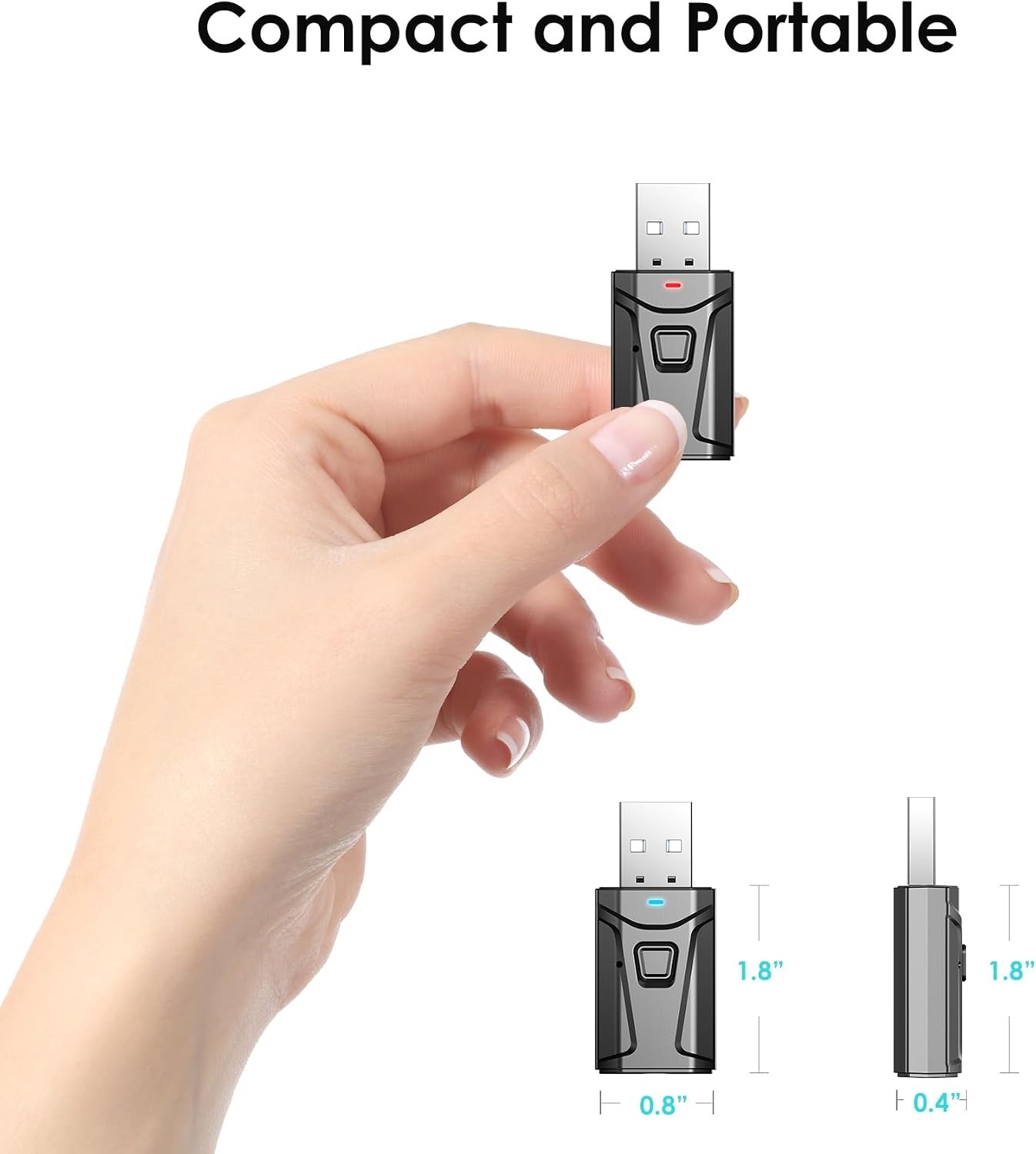 USB Bluetooth Adapter for Car & TV, 2 in 1 Bluetooth Transmitter Receiver, 3....