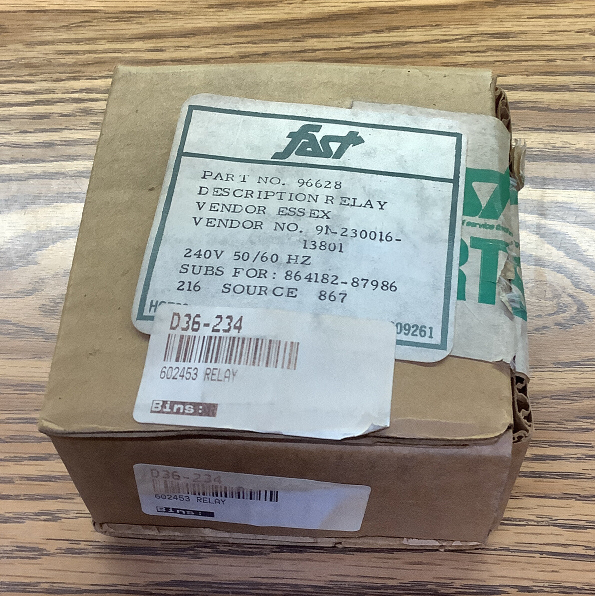 NOB Fast Parts 96628 Essex General Purpose Relay 609261 Coil 240VAC 50/60HZ HVAC