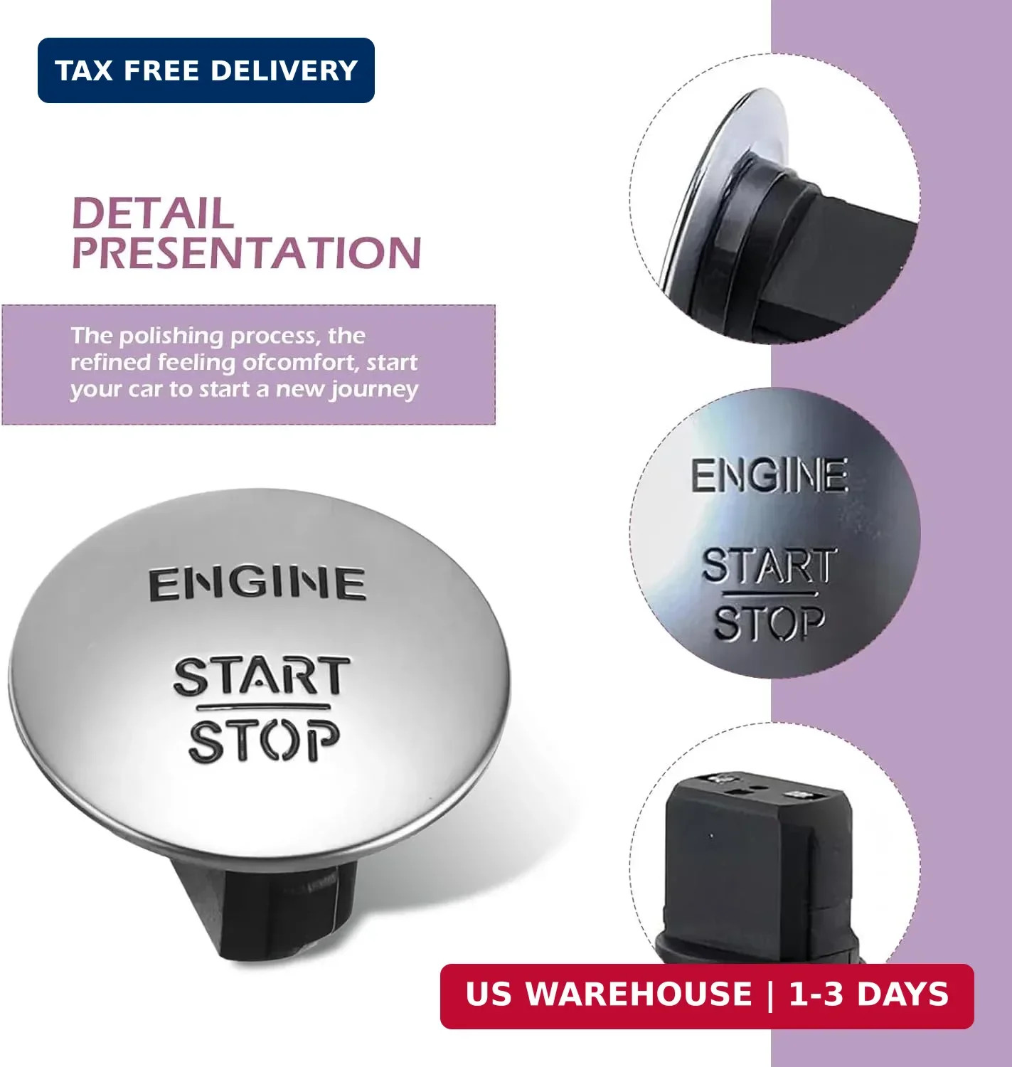 Engine Start Stop Button Switch, Compatible with Mercedes-Benz All Series