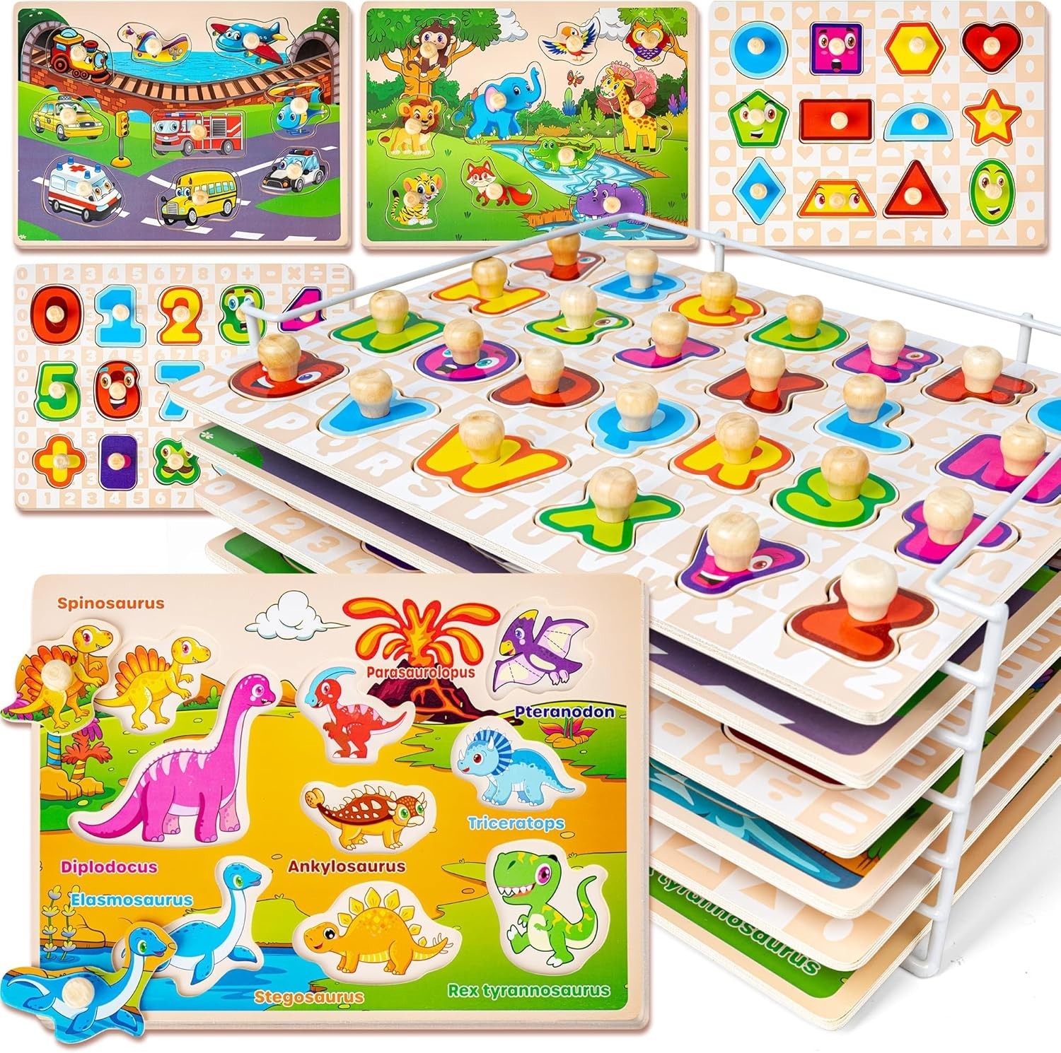 Educational Wooden Puzzles for 1-3 Olds