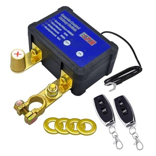 Remote Battery Disconnect Switch 12V W/Voltmeter, 240A 240A Top Post Pos