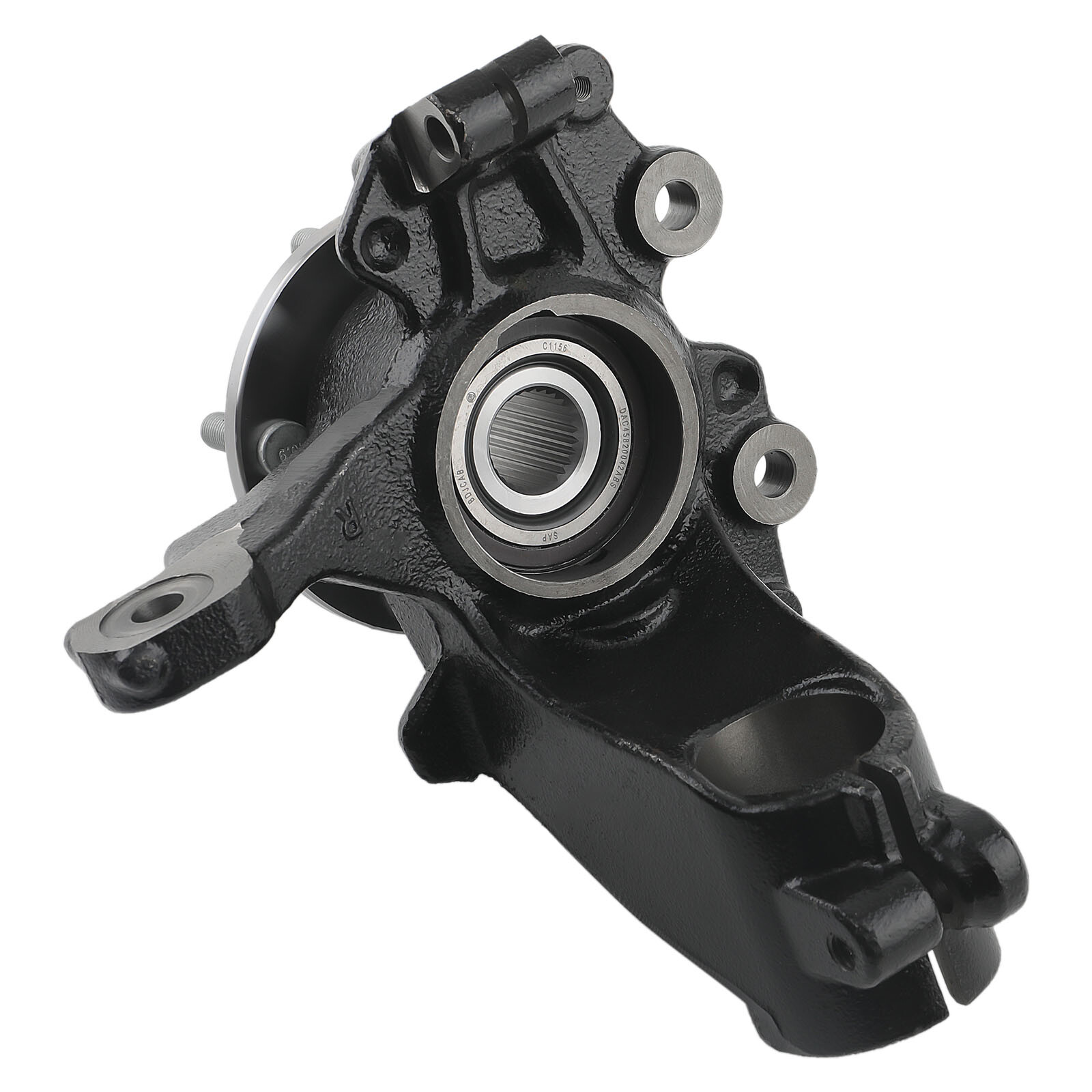 Pair Front Steering Knuckle&Wheel Bearing Hub Assembly Black For Ford Focus 2.0L