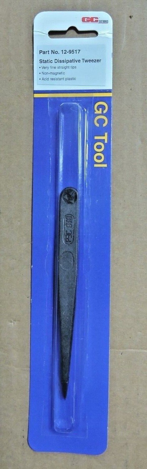 GC Tools 12-9517 Tweezer Static Dissipative Non-Metallic Acid Resistant Tweezer