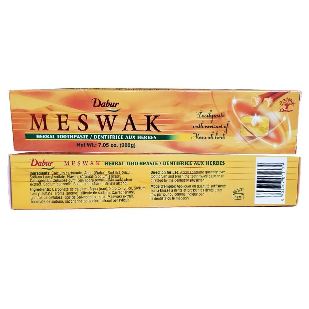 Dabur Meswak Toothpaste 200gm (Pack of 3) Complete Oral Carefr Shipping