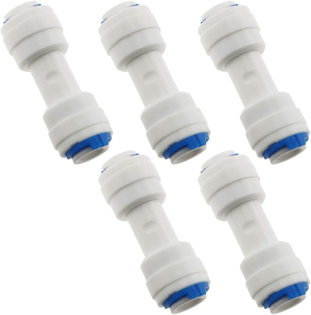 5-Pack RO Water System Equal Straight 1/4" Plastic Quick Pipe Fitting Reverse Os