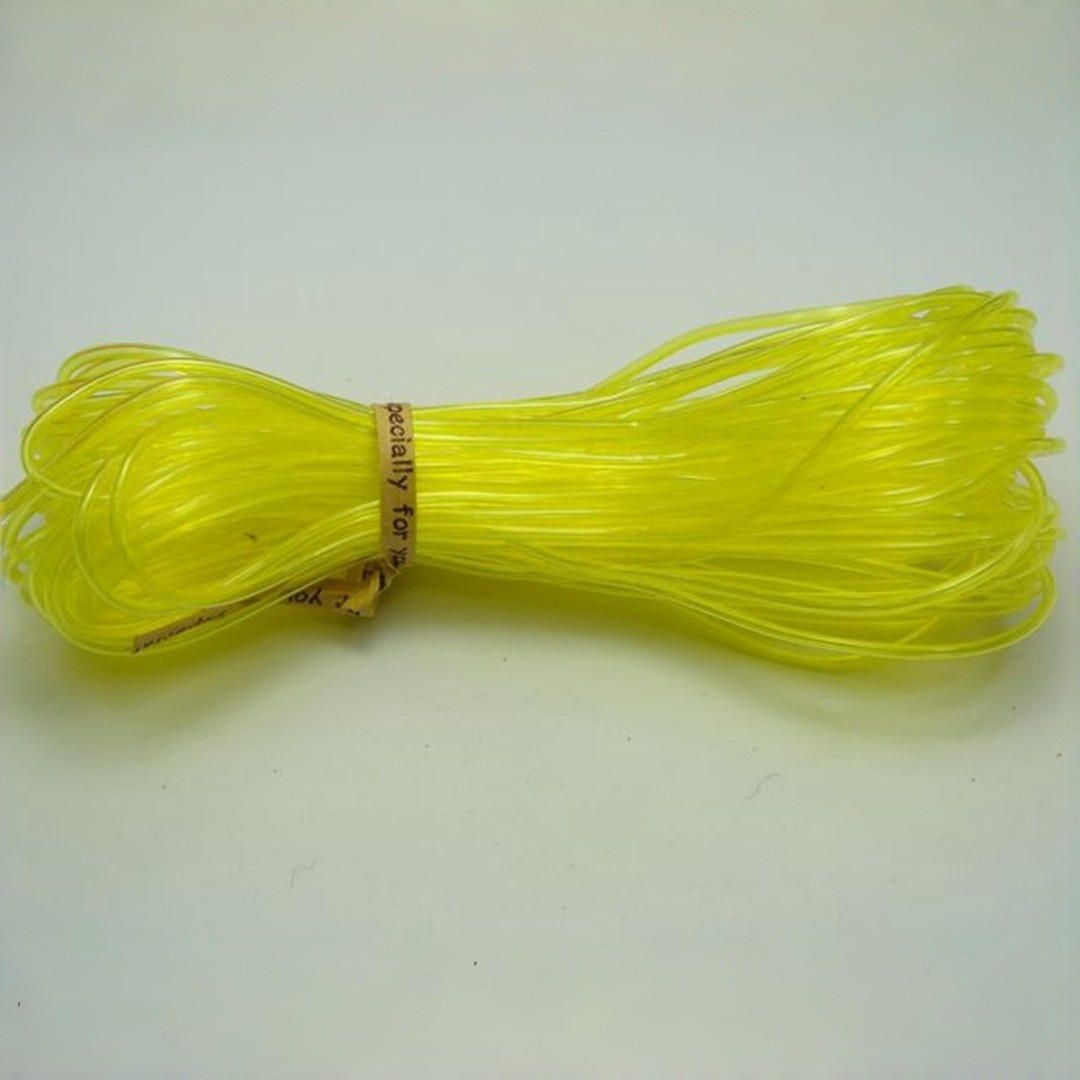 20 Meter Transparent Yellow Color 2mm Plastic Hollow Tubing Cord Cover Memory
