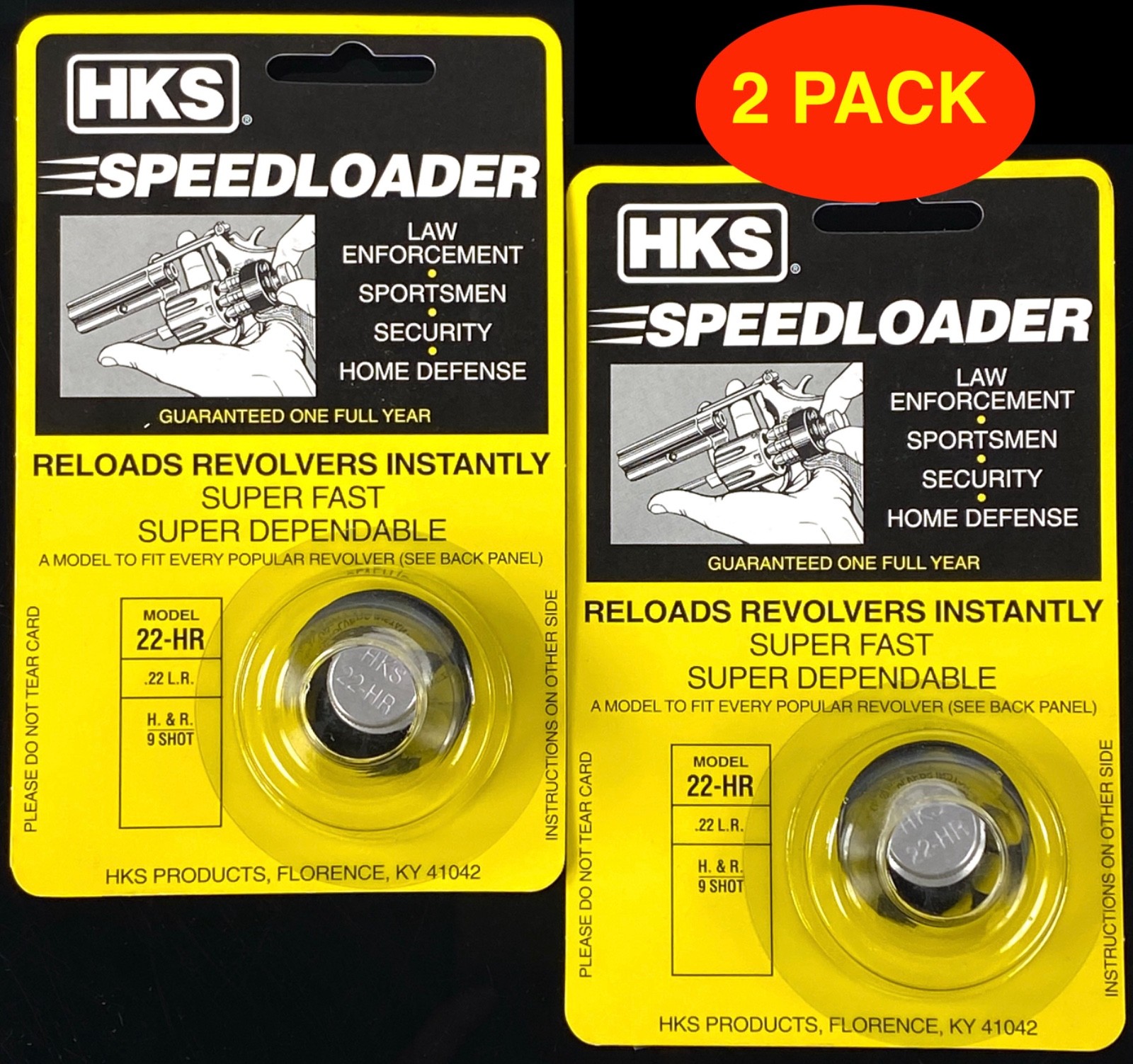 HKS 22HR Speedloader 22lr for H&R 9-Shot & Taurus 94   *2 PACK*