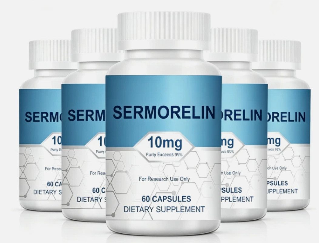 Sermorelin Research Peptide, 10MG Research Grade Capsules, 99% Purity - 60 Ct