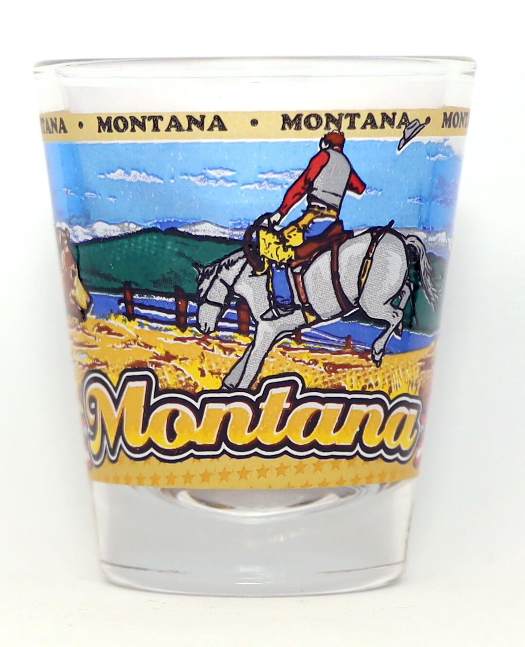 MONTANA STATE WRAPAROUND SHOT GLASS SHOTGLASS