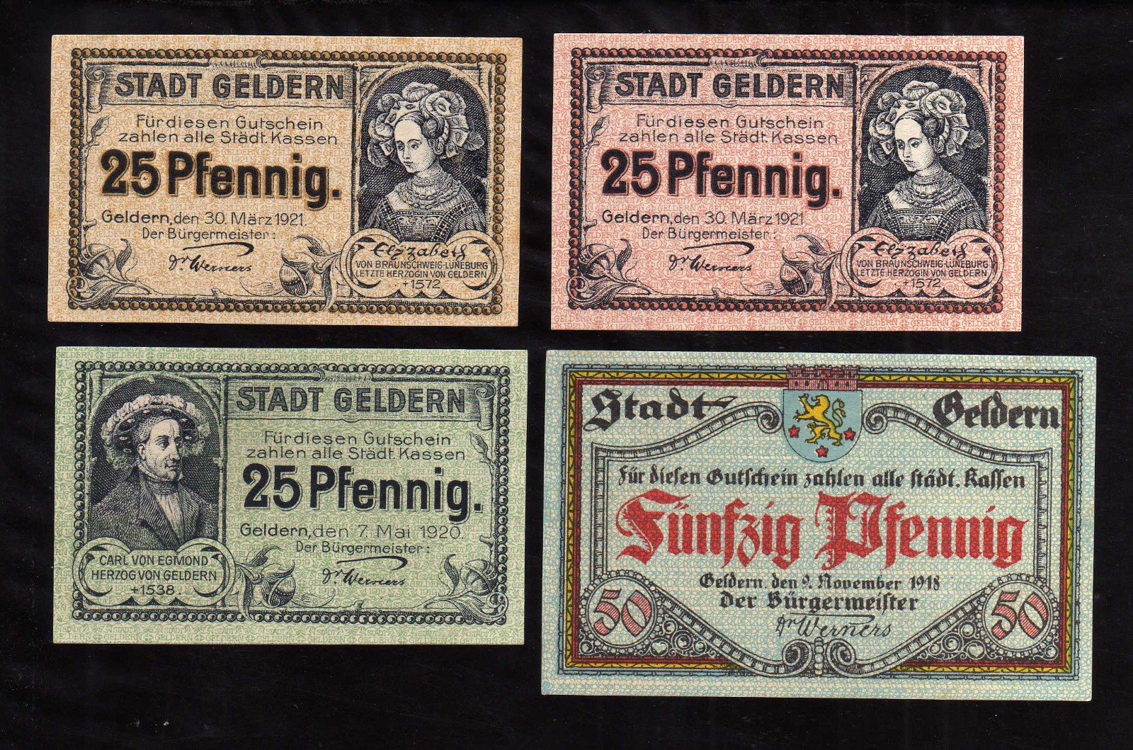 GELDERN - GERMANY NOTGELD -    3 X 25, 50 PFENNIG