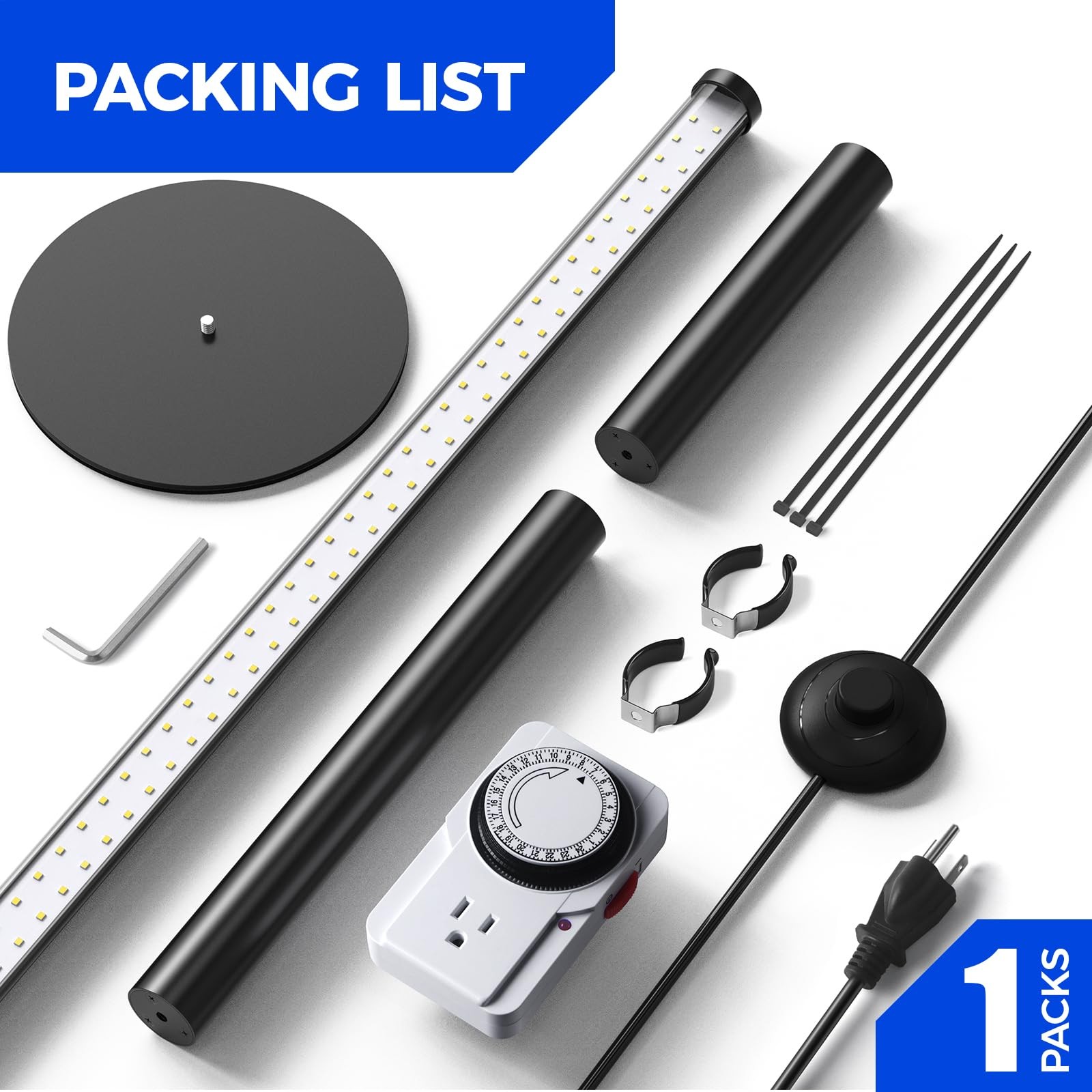 Barrina T10 Pro Standing Grow Light with Timer, 4-5.6 ft Adjustable, 5000K