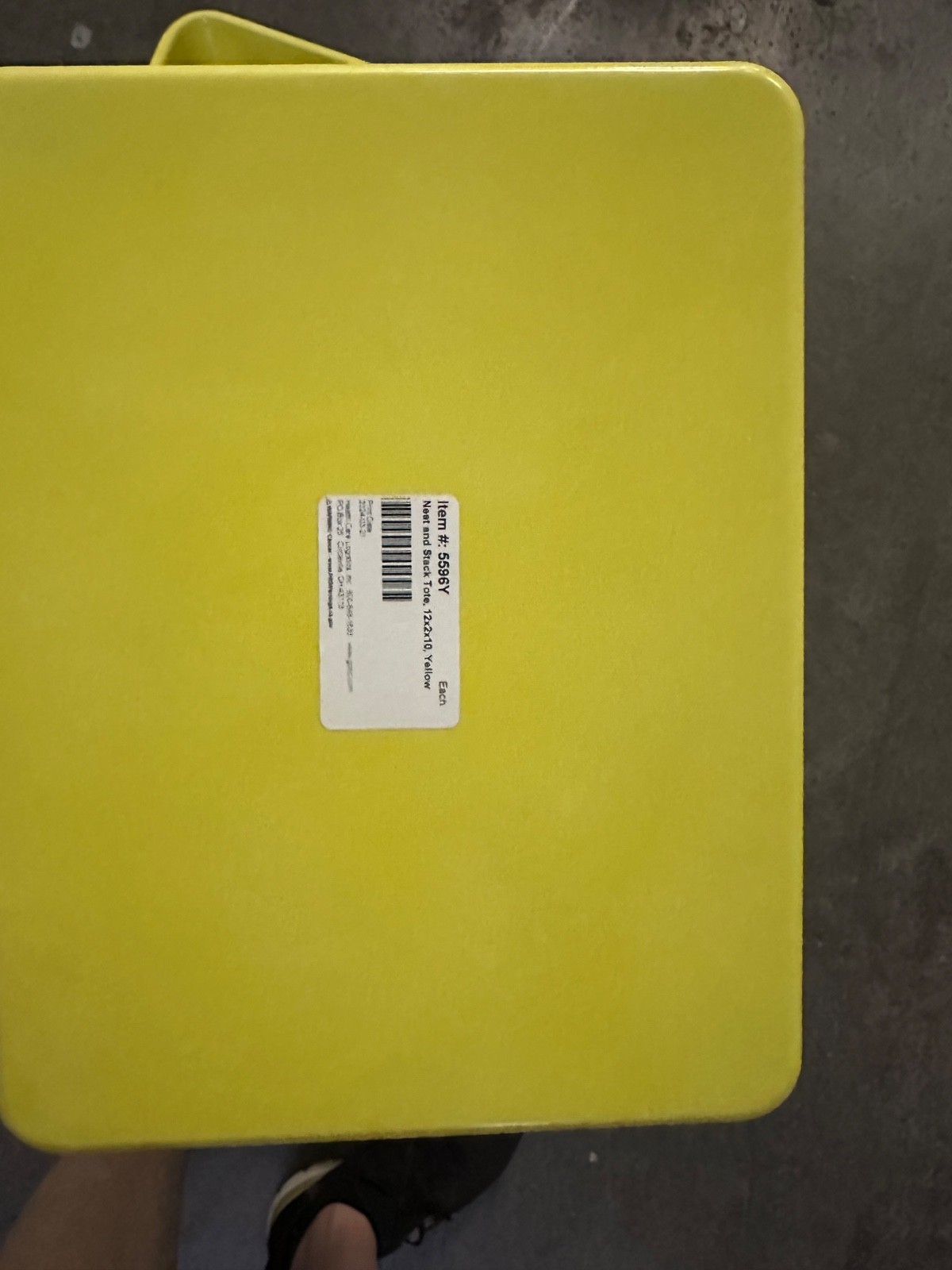 Nest and Stack Tote, 12x2x10 grey/yellow, new 30 available