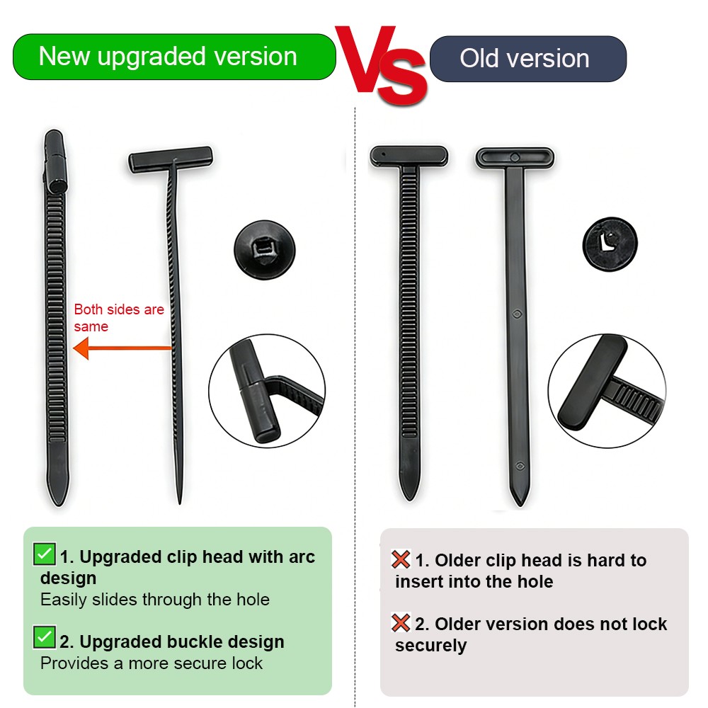100PCS Heavy Duty Nylon Universal Cable Tie Buckle Self Locking Zip Ties Holder