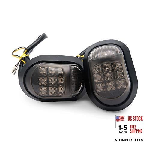 2PCS Motorbike LED Flush Mount Smoke Turn Signal Indicator Blinker Light,