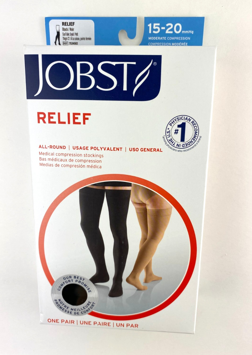 Small - Jobst Relief Medical Compression Stockings Thigh CT 15-20mmHg Men Women