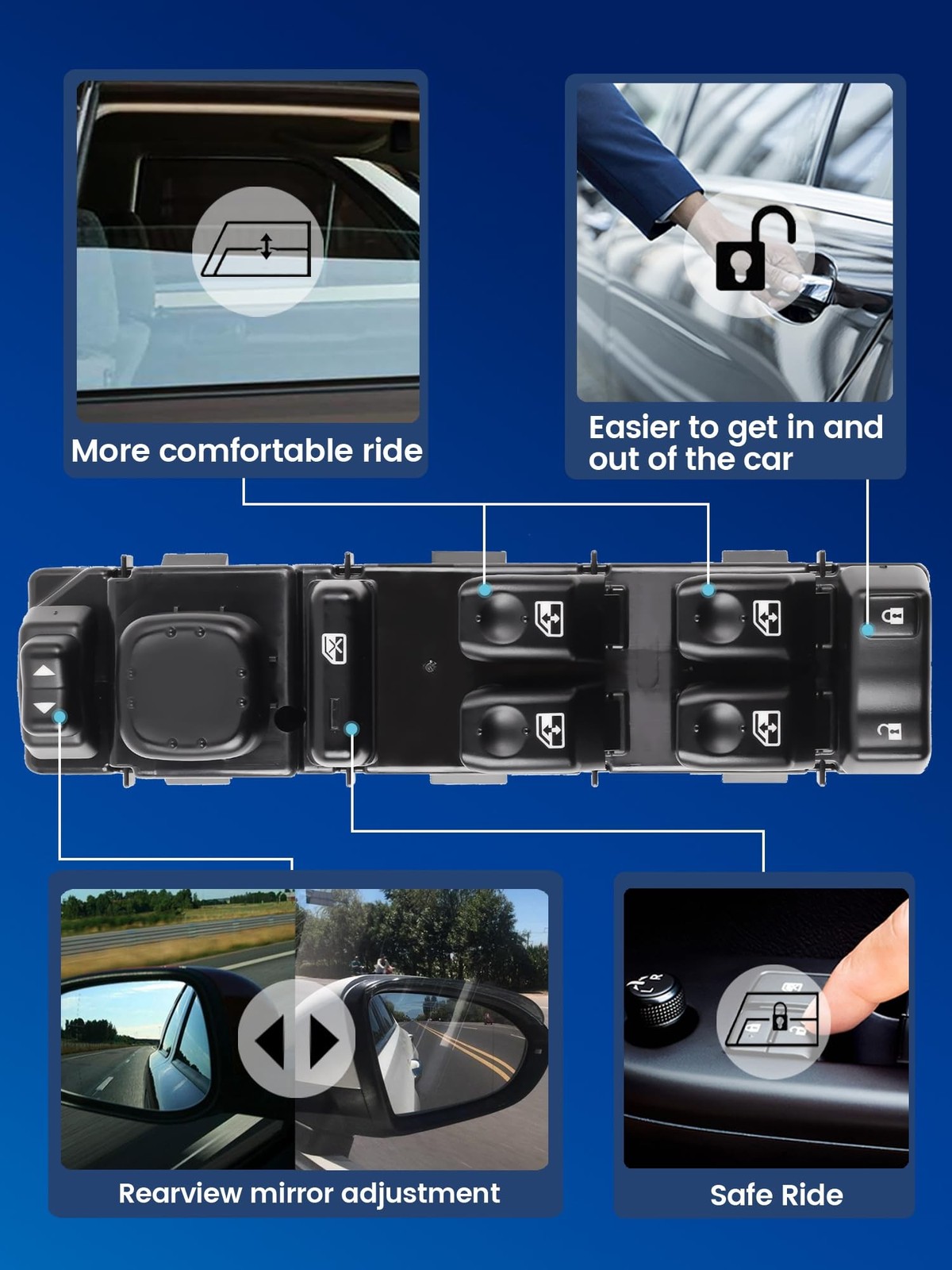 15883323 Front Left Power Master Window Switch Compatilbe with 2003-2006 Chev...