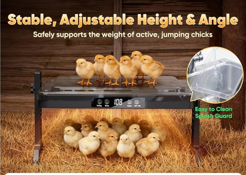 ILOJUST 2-in-1 Chicken Coop Heater Smart Chick Brooder Heating Plate 200W